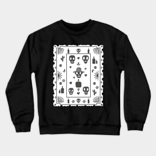 Papel Picado - black- skull - cactus- bone - candles - white - Dia De Los Muertos Crewneck Sweatshirt